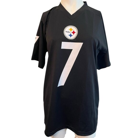 NFL Juniors XL 18/20 Black Short Sleeve Steelers Roethlisberger Top #7 NWT - Picture 1 of 4